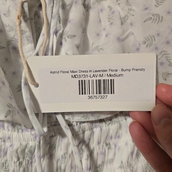 Astrid Ruffle Detail Maxi Dress in Lavender Floral - Bump Friendly - Picture 5 of 5